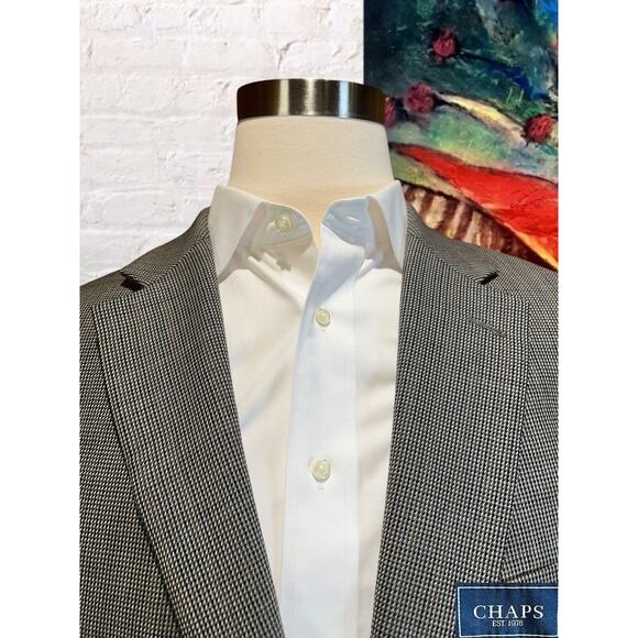 Chaps Ralph Lauren 44R Gray Rust Blue Birdseye Blazer Sport Coat Jacket - Picture 2 of 14